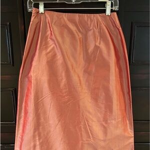 Long coral rose taffeta skirt size 6